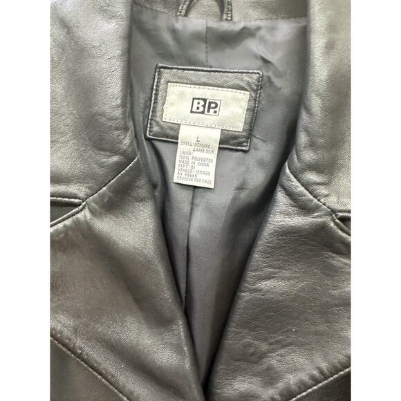 Lamb Skin Leather Jacket Black Soft BP Women’s Large Vintage Button Up Fitted L - Picture 2 of 6